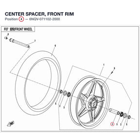 CENTER SPACER, FRONT RIM product image