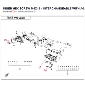 INNER HEX SCREW M6X16 - INTERCHANGEABLE WITH  A010-120003 product image