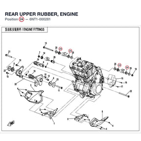 REAR UPPER RUBBER, ENGINE product image
