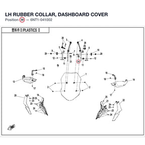 LH RUBBER COLLAR, DASHBOARD COVER product image