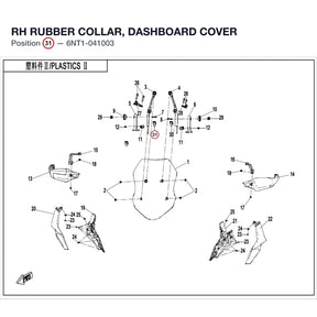 RH RUBBER COLLAR, DASHBOARD COVER product image