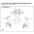 LH BRACKET ROD, WINDSHIELD product image