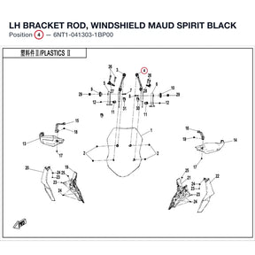 LH BRACKET ROD, WINDSHIELD product image