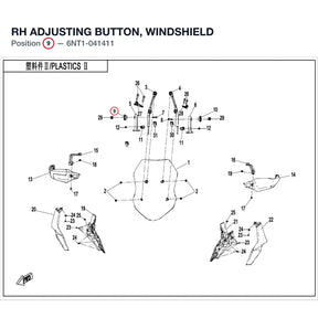 RH ADJUSTING BUTTON, WINDSHIELD product image