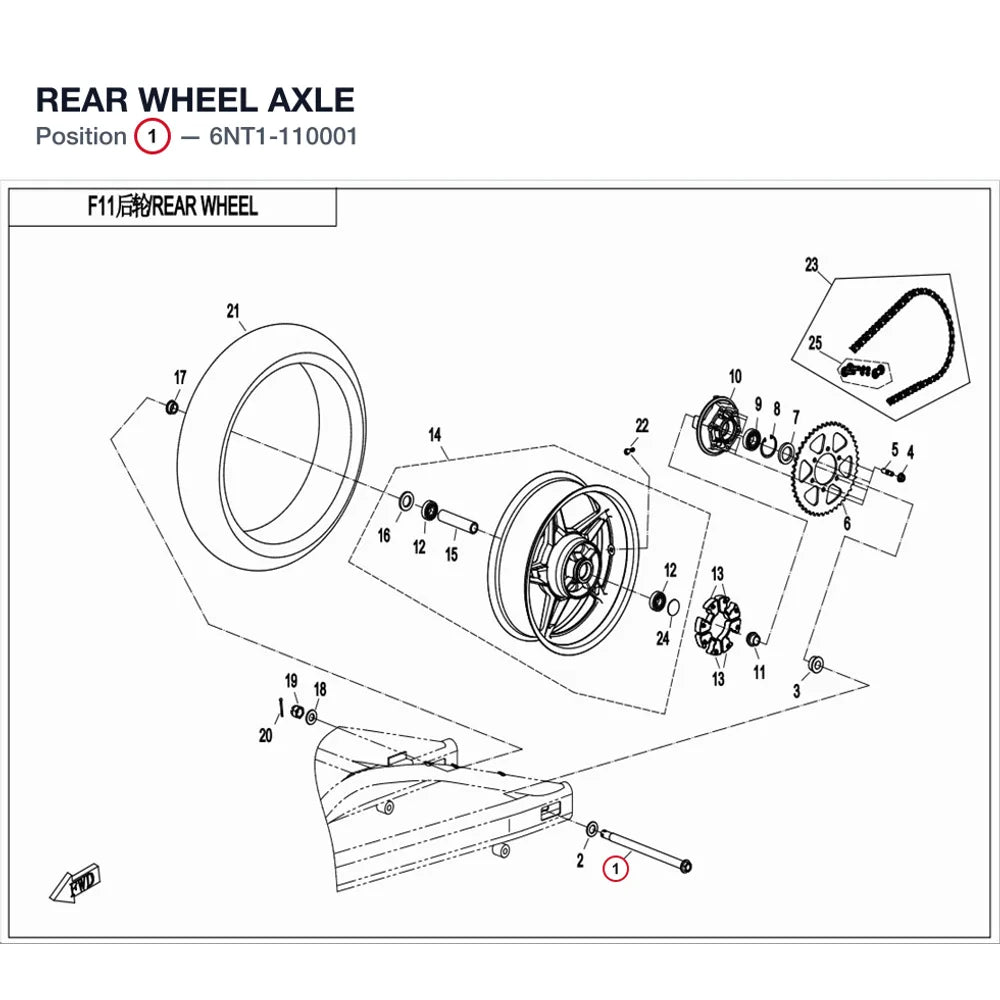 REAR WHEEL AXLE product image