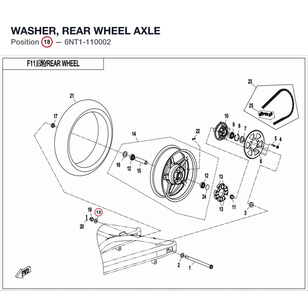 WASHER, REAR WHEEL AXLE product image