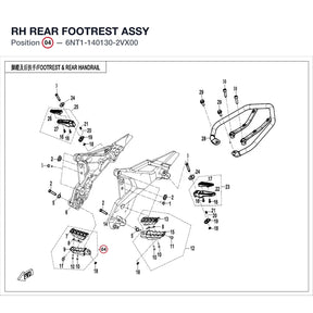 RH REAR FOOTREST ASSY product image