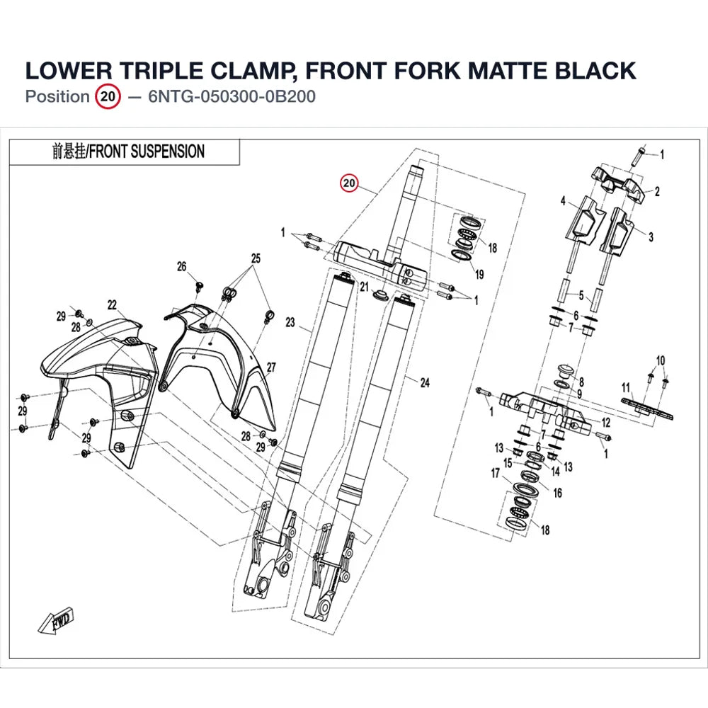 LOWER TRIPLE CLAMP, FRONT FORK product image