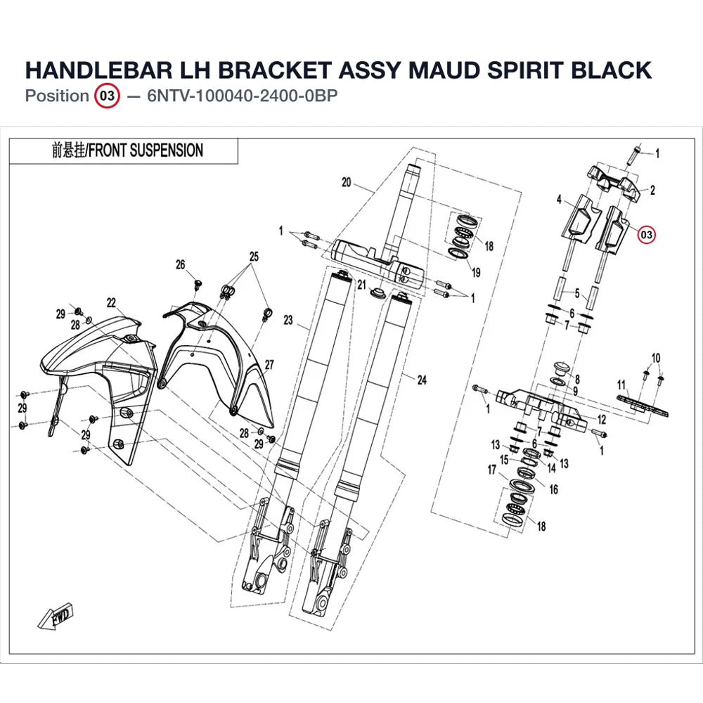 HANDLEBAR LH BRACKET ASSY product image