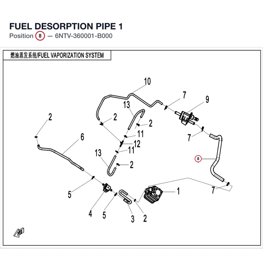 FUEL DESORPTION PIPE 1 product image