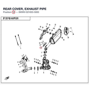 REAR COVER, EXHAUST PIPE product image