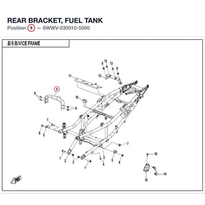 REAR BRACKET, FUEL TANK product image