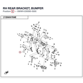RH REAR BRACKET, BUMPER product image