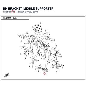 RH BRACKET, MIDDLE SUPPORTER product image