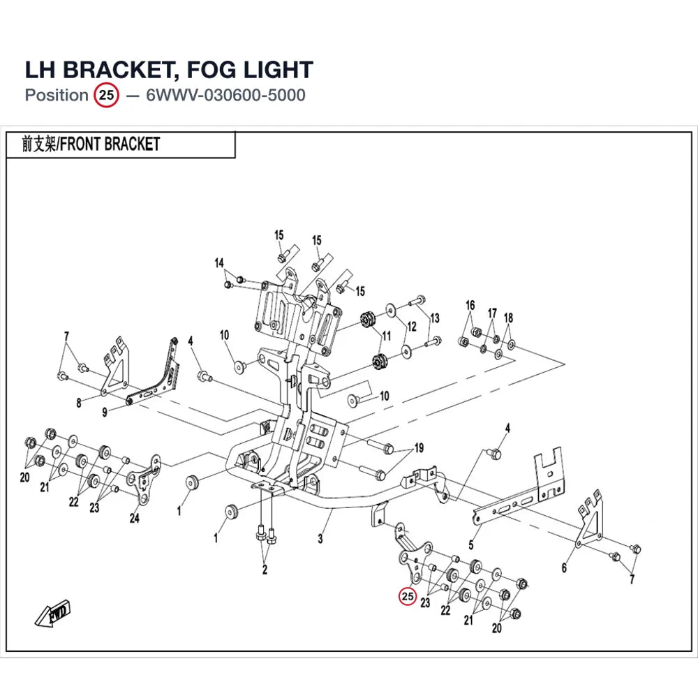 LH BRACKET, FOG LIGHT product image