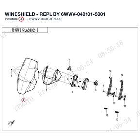 WINDSHIELD - REPL BY 6WWV-040101-5001 product image