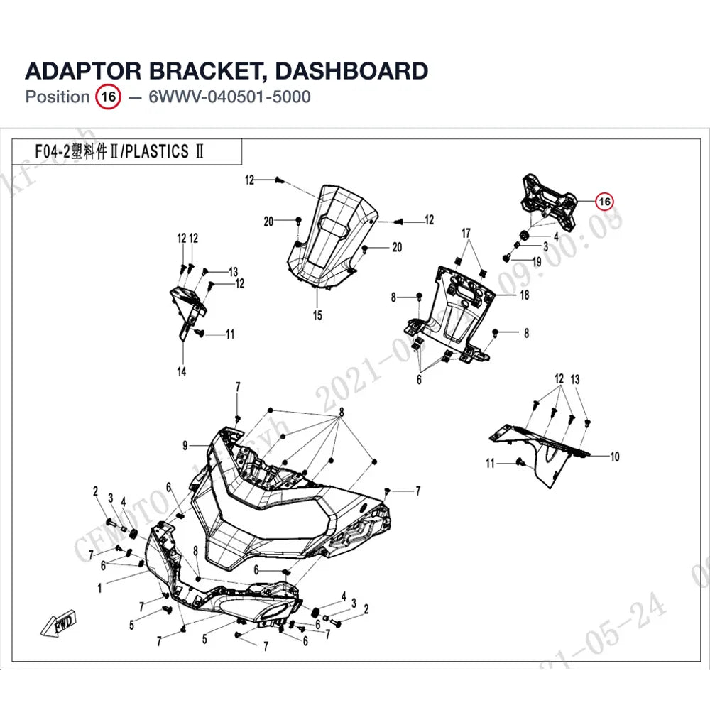ADAPTOR BRACKET, DASHBOARD product image