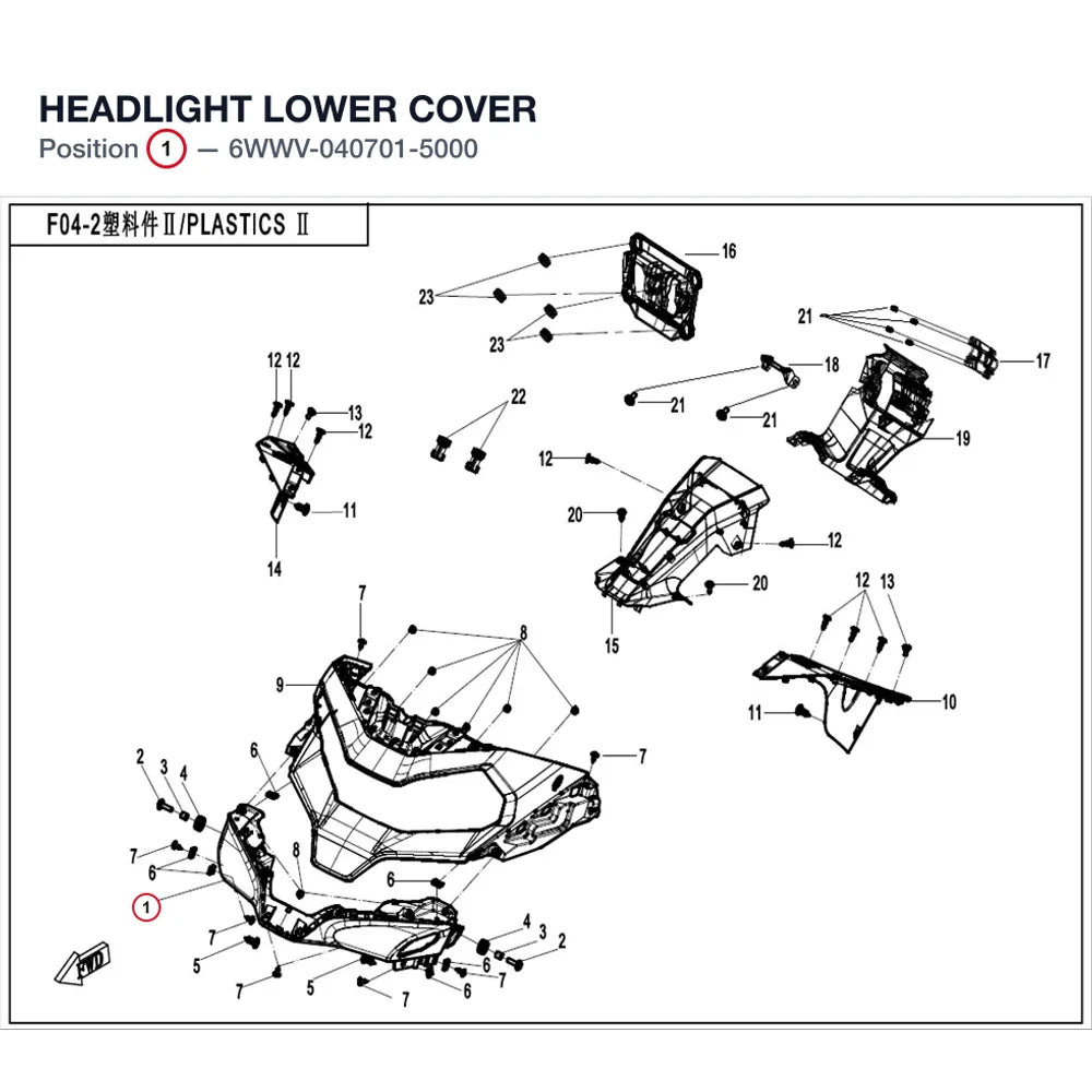 HEADLIGHT LOWER COVER product image