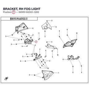BRACKET, RH FOG LIGHT product image