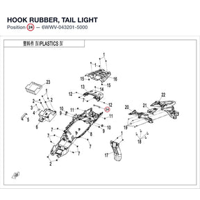 HOOK RUBBER, TAIL LIGHT product image