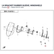 LH BRACKET RUBBER SLEEVE, WINDSHIELD product image