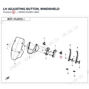 LH ADJUSTING BUTTON, WINDSHIELD product image