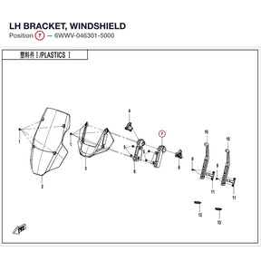 LH BRACKET, WINDSHIELD product image