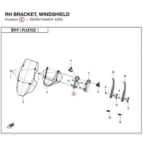 RH BRACKET, WINDSHIELD product image