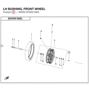 LH BUSHING, FRONT WHEEL product image