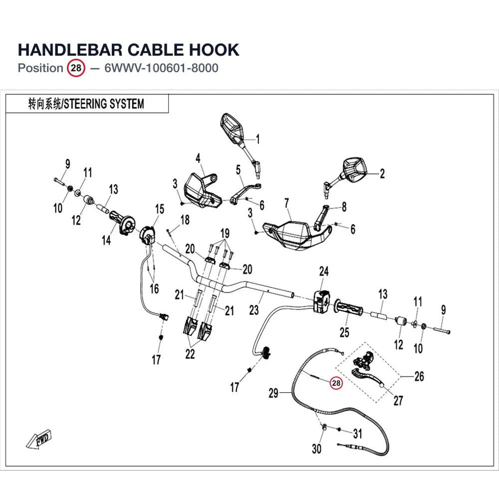 HANDLEBAR CABLE HOOK product image
