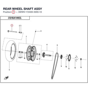 REAR WHEEL SHAFT ASSY product image