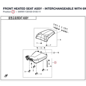 FRONT HEATED SEAT ASSY - INTERCHANGEABLE WITH 6WWV-130100-5101-1 product image