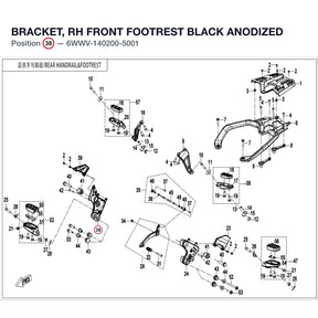 BRACKET, RH FRONT FOOTREST product image
