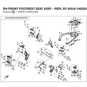 RH FRONT FOOTREST SEAT ASSY - REPL BY 6GUV-140230-6003-0BP product image