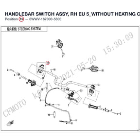 HANDLEBAR SWITCH ASSY, RH product image