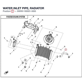 WATER INLET PIPE, RADIATOR product image