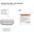 INSTRUCTION LABEL, TIRE PRESSURE product image