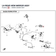LH REAR VIEW MIRROR ASSY product image