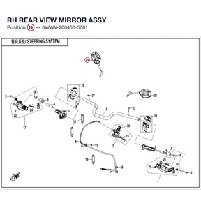 RH REAR VIEW MIRROR ASSY product image