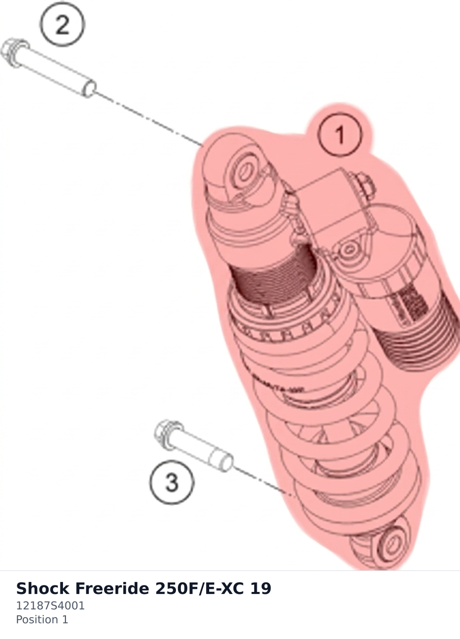 Diagram preview: Shock Freeride 250F/E-XC 19 (12187S4001)