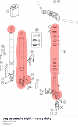 Diagram preview: Leg assembly right - heavy duty (93801002100)
