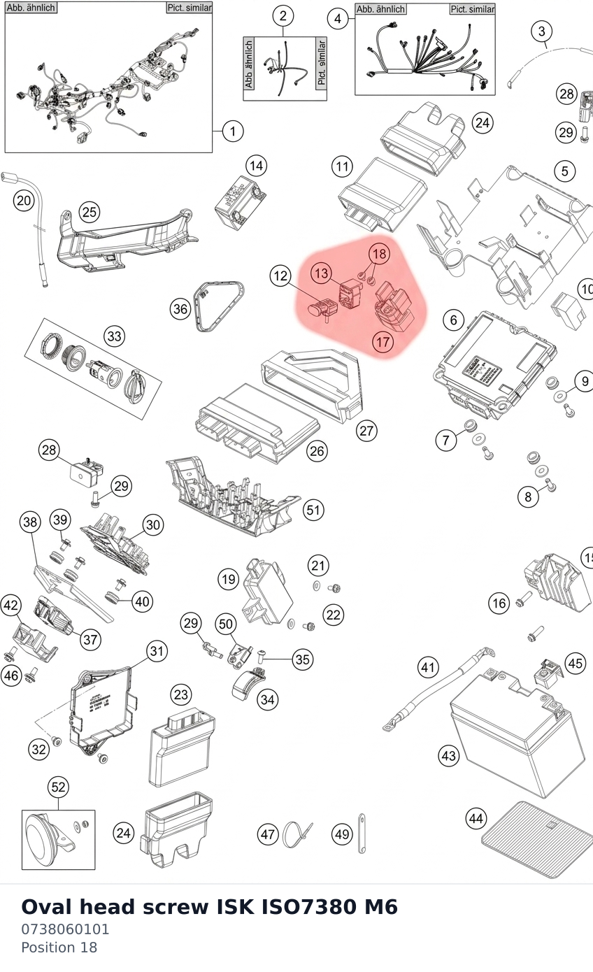 Diagram preview: Oval head screw ISK ISO7380 M6 (0738060101)