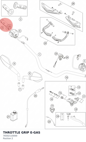 Diagram preview: THROTTLE GRIP E-GAS (76502110000)