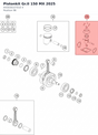 Diagram preview: Pistonkit Gr.II 150 MX 2025 (A43030107010 II)