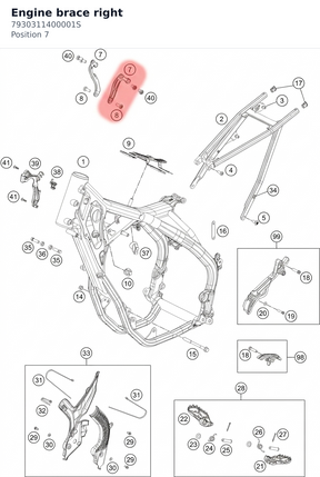 Diagram preview: Engine brace right (7930311400001S)