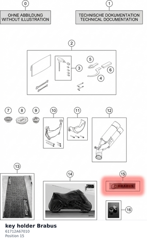 Diagram preview: key holder Brabus (61712A67010)