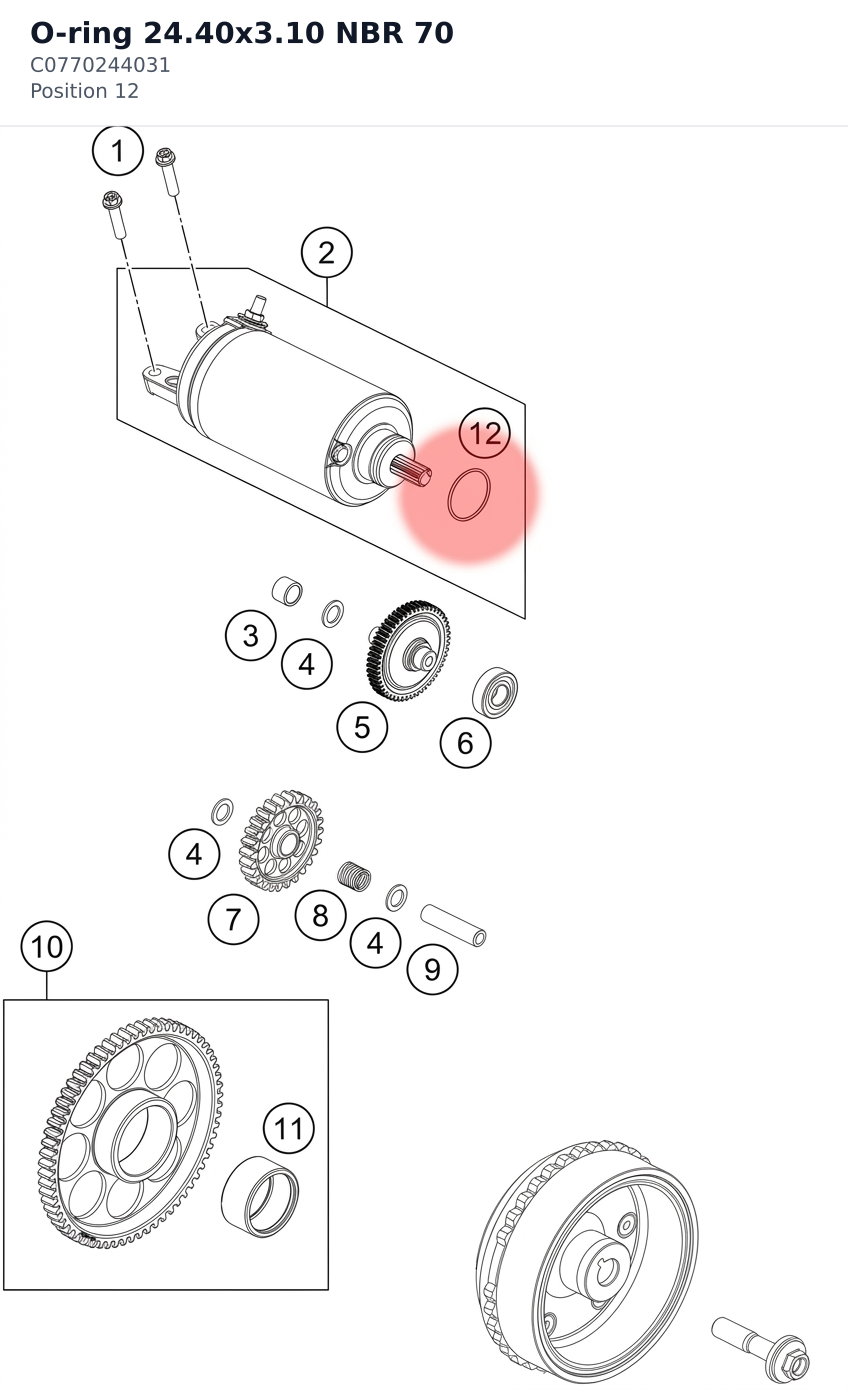 Diagram preview: O-ring 24.40x3.10 NBR 70 (C0770244031)