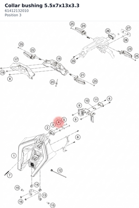 Diagram preview: Collar bushing 5.5x7x13x3.3 (61412132010)