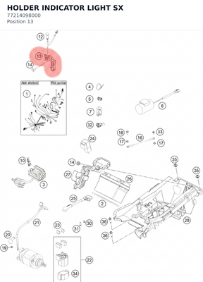 Diagram preview: HOLDER INDICATOR LIGHT SX (77214098000)
