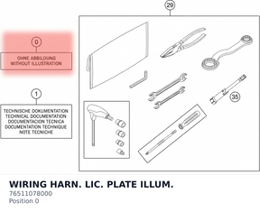 Diagram preview: WIRING HARN. LIC. PLATE ILLUM. (76511078000)